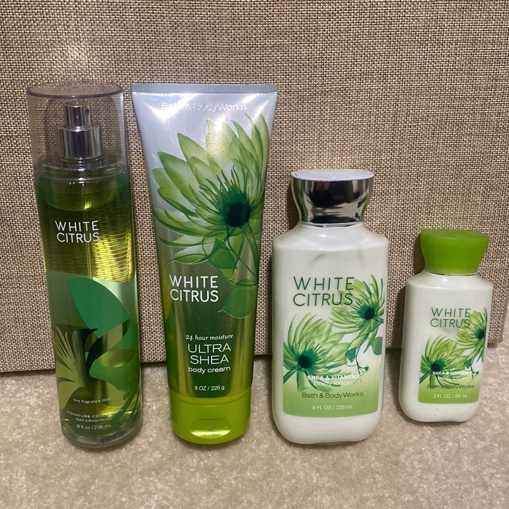 Bath and Body White citrus spray and lotion set